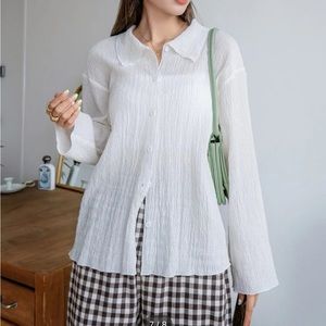SHEIN- dazy solid drop shoulder button up shirt